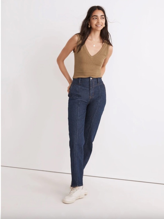Madewell Denim - Madewell The Perfect Vintage Straight Jean in Greenhaven Wash, Seamed Version